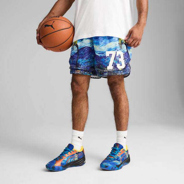 Dylan Exhibit Men's 7" All-Over-Print Shorts, Vivid Blue-AOP, extralarge